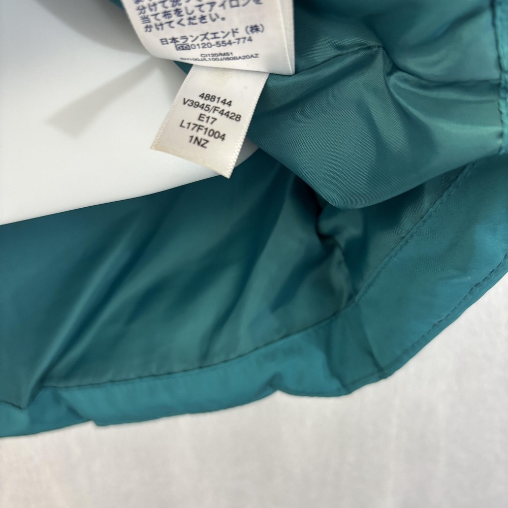 Lands' End Quilted‎ Down Puffer Vest Womens Small Teal Blue Insulated Zip Up - Picture 15 of 16